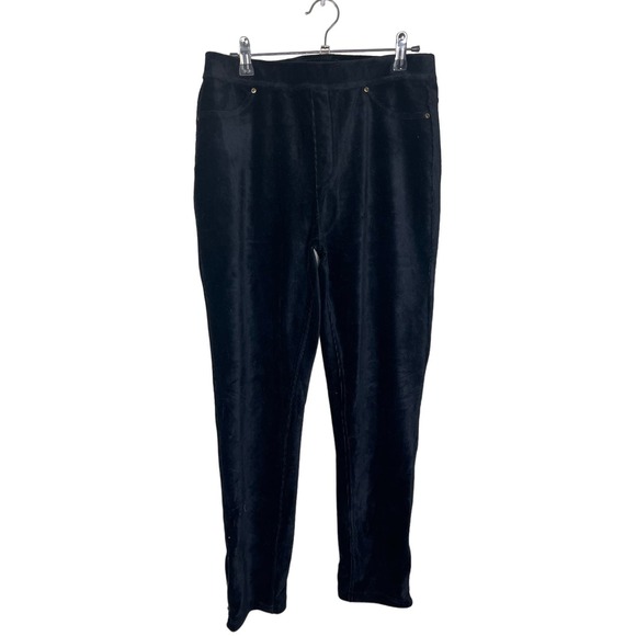 Susan Graver Regular Knit Corduroy Straight Leg Pull-On Pants BLACK SIZE S NWOT - Picture 3 of 9